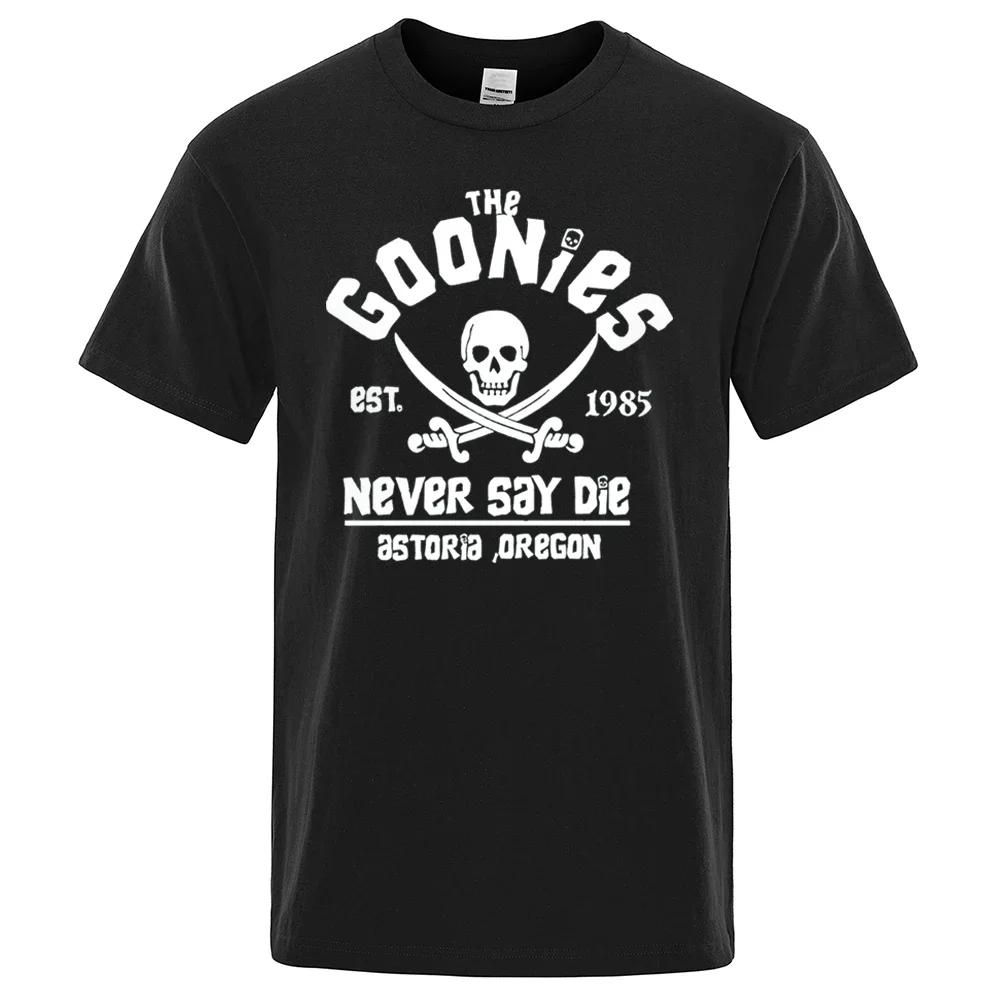 

Футболки в стиле хип-хоп для мужчин и женщин с флагом пиратов Орегона Never Say Die Astoria Повседневная футболка из хлопка с дышащим коротким рукавом Брендовые топы S чёрный