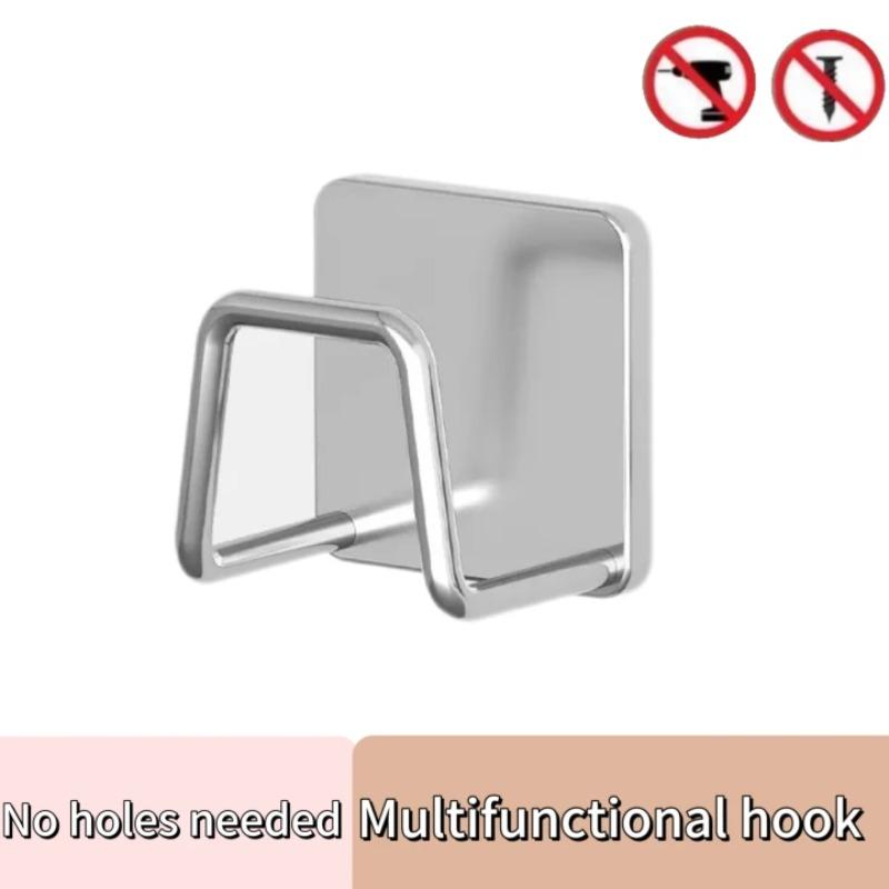 

Держатель для кухонных губок из нержавеющей стали, сушилка-подставка для губок для раковины, самоклеящийся держатель для хранения, настенные крючки, органайзеры для кухни 2pcs серебряный