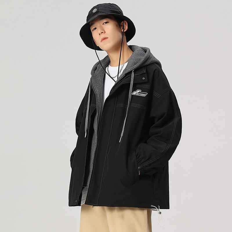 Поддельная двухкомпонентная куртка с капюшоном для мужчин — фото 7