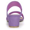 Allegra K Women's Open-Toe Slide Sandals with Block Heels, Purple, Size 24.5cm
