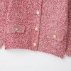 Womens Sweet Knit Cardigan With Metal Buttons Round Neck French Sleeve Loose Fit Cotton Blend Fall 2026