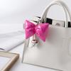 PU Leather Bowknot Heart Keychain Filling Cotton Metal Heart Mobile Phone Chain Exquisite Versatile Bow Bag Pendant