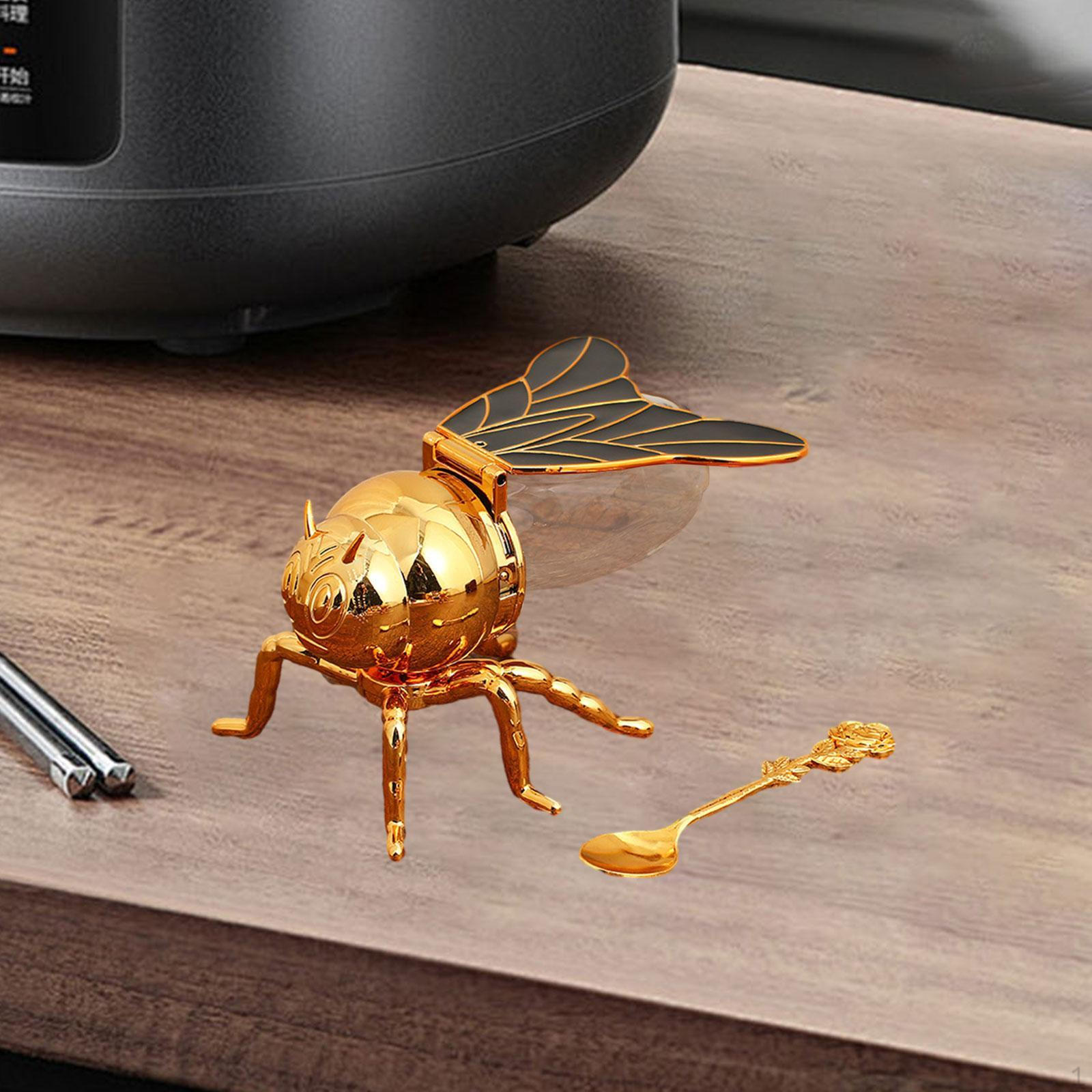 

Банка для пчелиного меда, горшок для приправ с ложкой, универсальный орнамент, новинка, хранение приправ