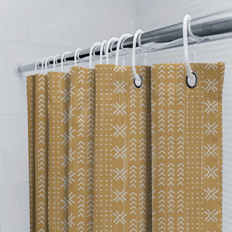 Geometric Pattern Waterproof Shower Curtain Bathroom Curtain Shower Curtain Simple And Stylish Waterproof And Moisture-Proof