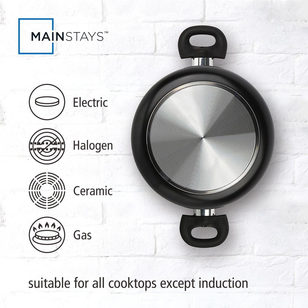 Aluminum Non-Stick Dutch Oven 5QT with Glass Lid Dishwasher Safe Easy Clean Riveted Handle Tempered Glass Suitable All Cooktops