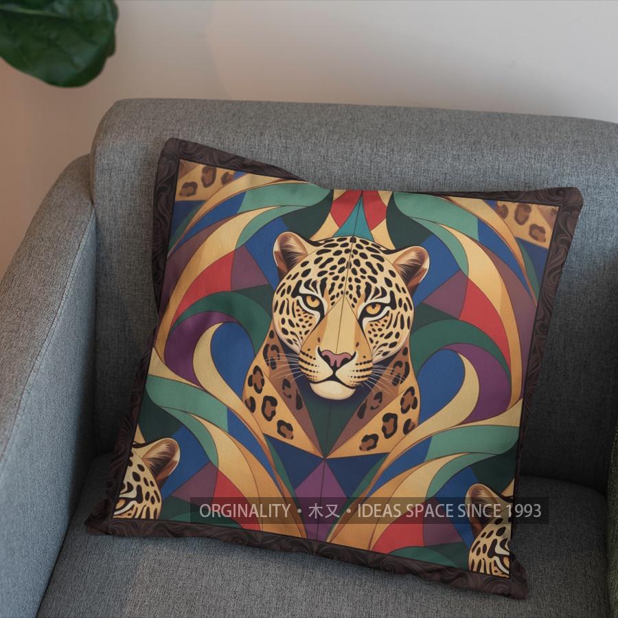 2D Unique Leopard-Patterned Digital Printed Pillowcase Pattern Cushion Cover Suitable For Sofa Bedroom Car Pillow Cover