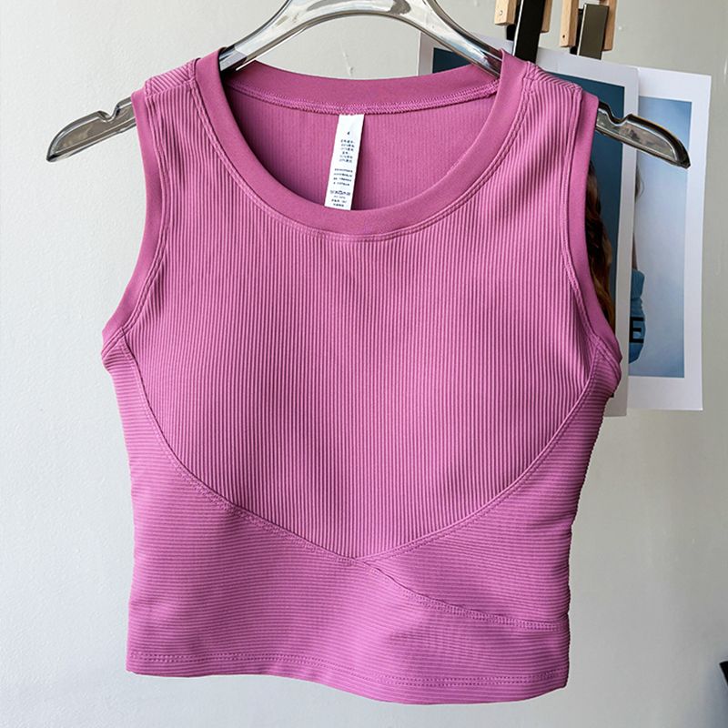 Lu Same Sports Vest for Women New Arrival with Chest Pad Fixed Cup Outwear Bubble Wrap Pilates Training Top Yoga Clothes