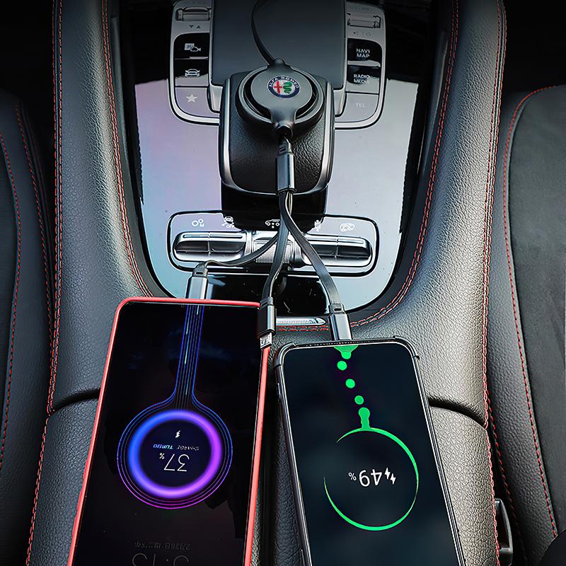 Car Interior Charging Data Cable Scalable 3 In 1 Phone Charger For Alfa Romeo Giulietta Mito 159 Giulia Stelvio 156 147 Tonale