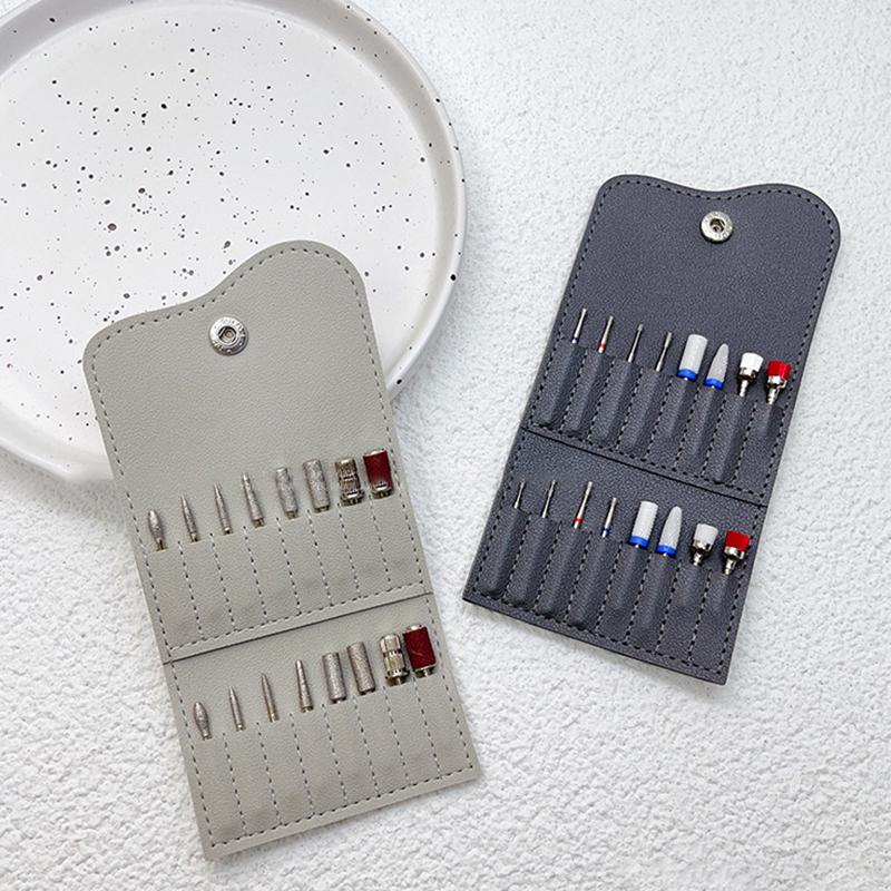 16 Positionen Faltbare Nagelfräser Bits Tasche Tragbarer Halter DIY Nagelkunst Werkzeug Aufbewahrung Weiche Geldbörsen Taschen Maniküre Zubehör