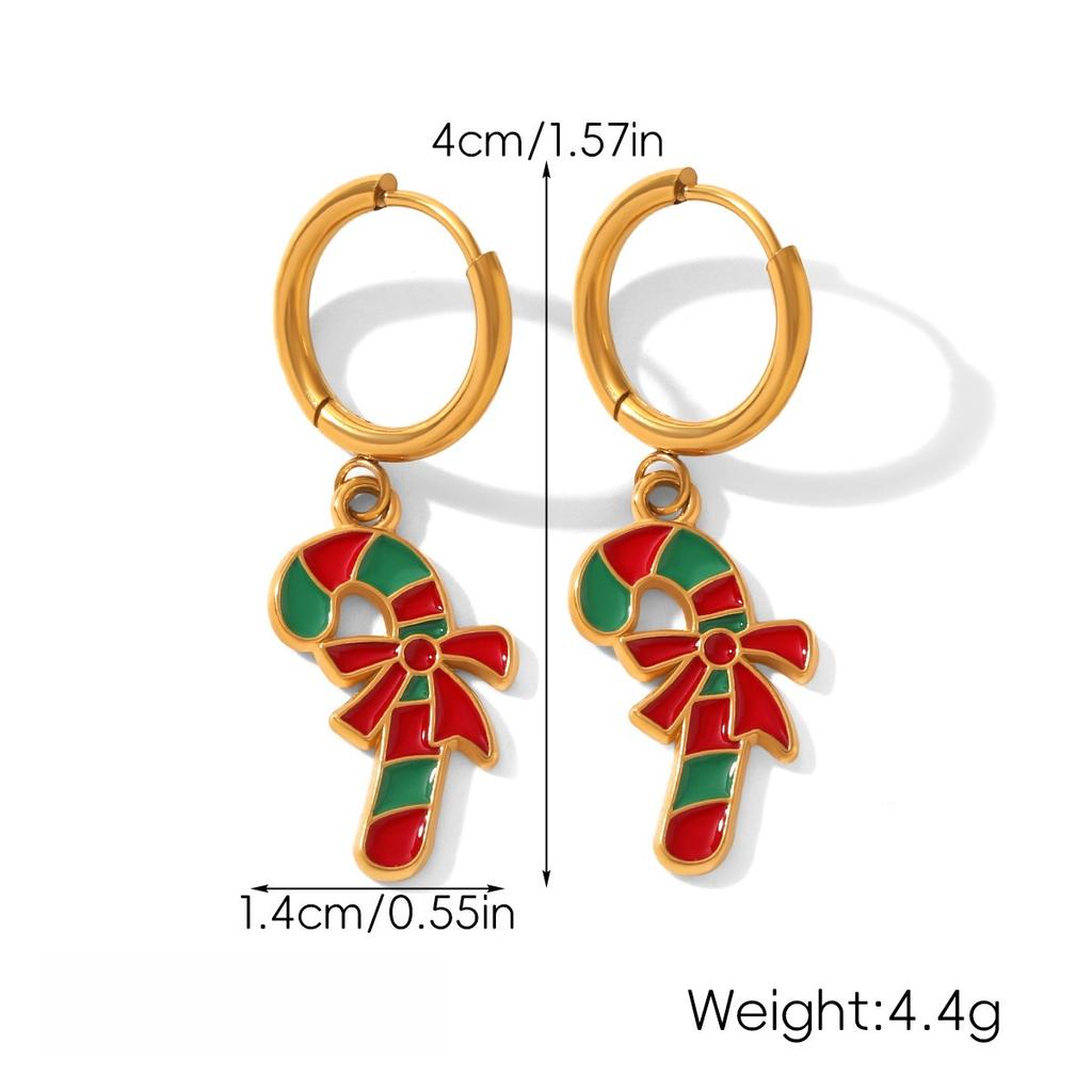 Yori Hot Style Stainless Steel Christmas Earrings 2025 Women Stainless Steel Trendy Golden PVD Waterproof Jewelry Gift