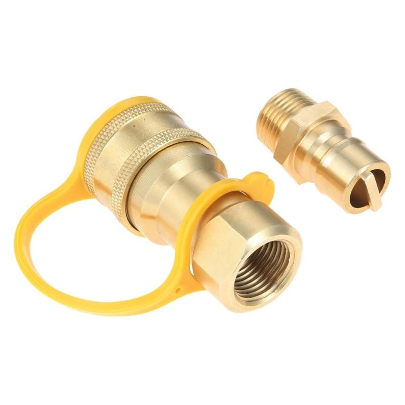 

Easy Installation Gas Quick Connecting Adapter 1/2Inch NPT Brasses Fittings For BBQ Generator Patios Heaters Use 1