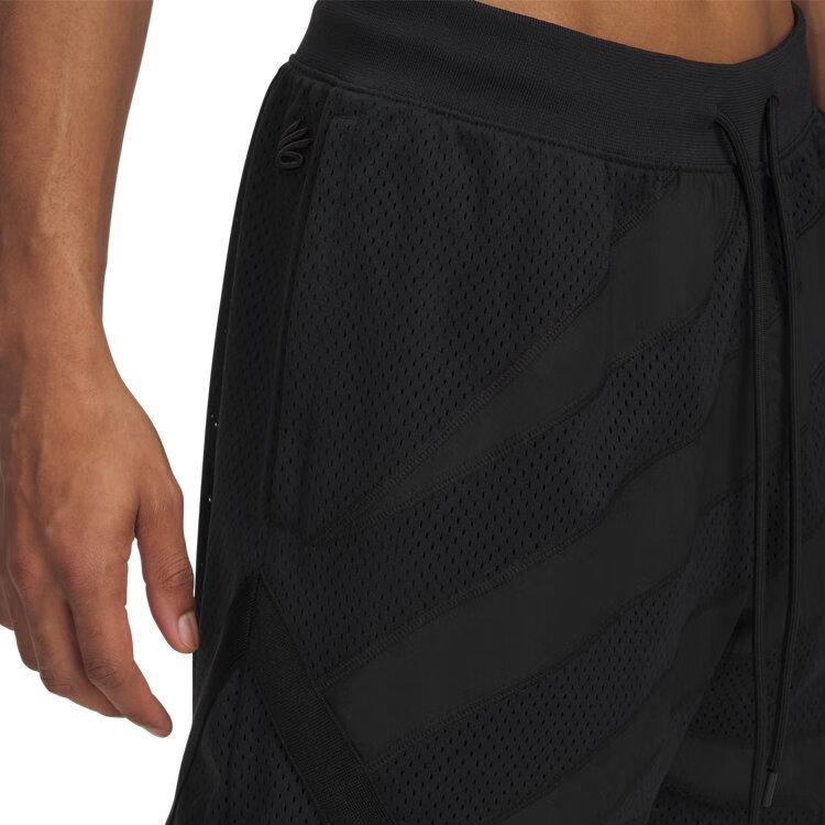Under Armour Curry Series Elastic Waistband Drawstring Solid Color Sports Shorts Men Shorts Black 1390345-001