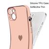 Coque de protection - Luxe - iPhone 12 Pro Max - Rose - Motif coeur galvanisé or - Antichoc et anti-rayure