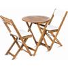 Set de balcon Fieldmann FDZN 4003-T - Table et 2 chaises pliantes - Bois d'acacia - Coussins inclus