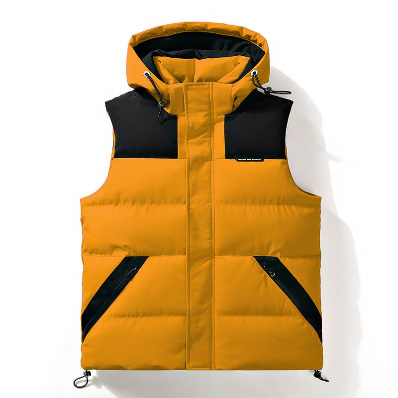 Herren Trendy Kapuzen-Baumwollweste - Ärmellos, Dick & Warm für Herbst/Winter, Unisex.