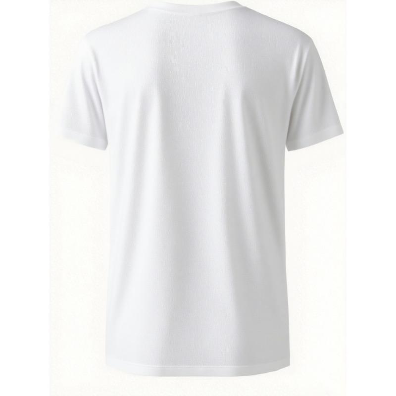 One-Sided Print T-Shirt,Soccer-Inspired Ink Print Men'S Round Neck Short-Sleeve T-Shirt, Stylish,Comfortable And Breathable Casual Sportswear, Relaxed