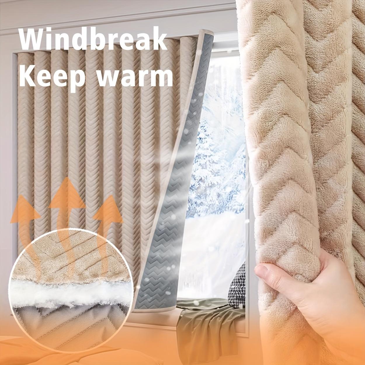 

1Pc Thick Blackout Curtains with Velvet Lining, Comfortable Velvet Feel, Noise-Reducing, Windproof, Warm and Cold-Proof Curtains for Living Room 140X213Cm