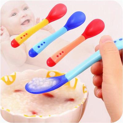 Baby Silicone Spoon Baby Safety Temperature Sensing Kids Children Flatware Feeding Spoons