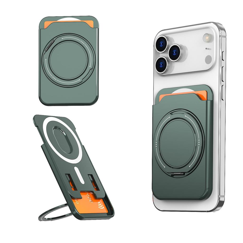 MagSafe Card Holder with 360° Rotating Bracket for iPhone