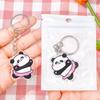 Cartoon Acrylic Panda Keychain Set