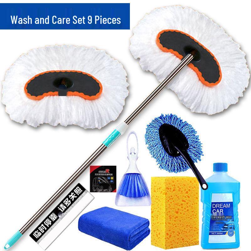 Telescopic Car Wash Mop with Long Handle - Car Cleaning Brush