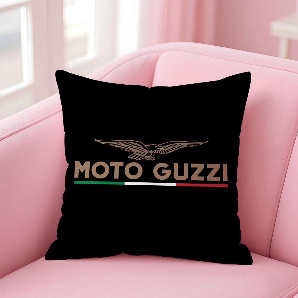 Classic Italian Brand MMoto Guzzi Cushion Cover Pillowcase Short Plush Invisible Zipper Room Sofa Cushion Cover