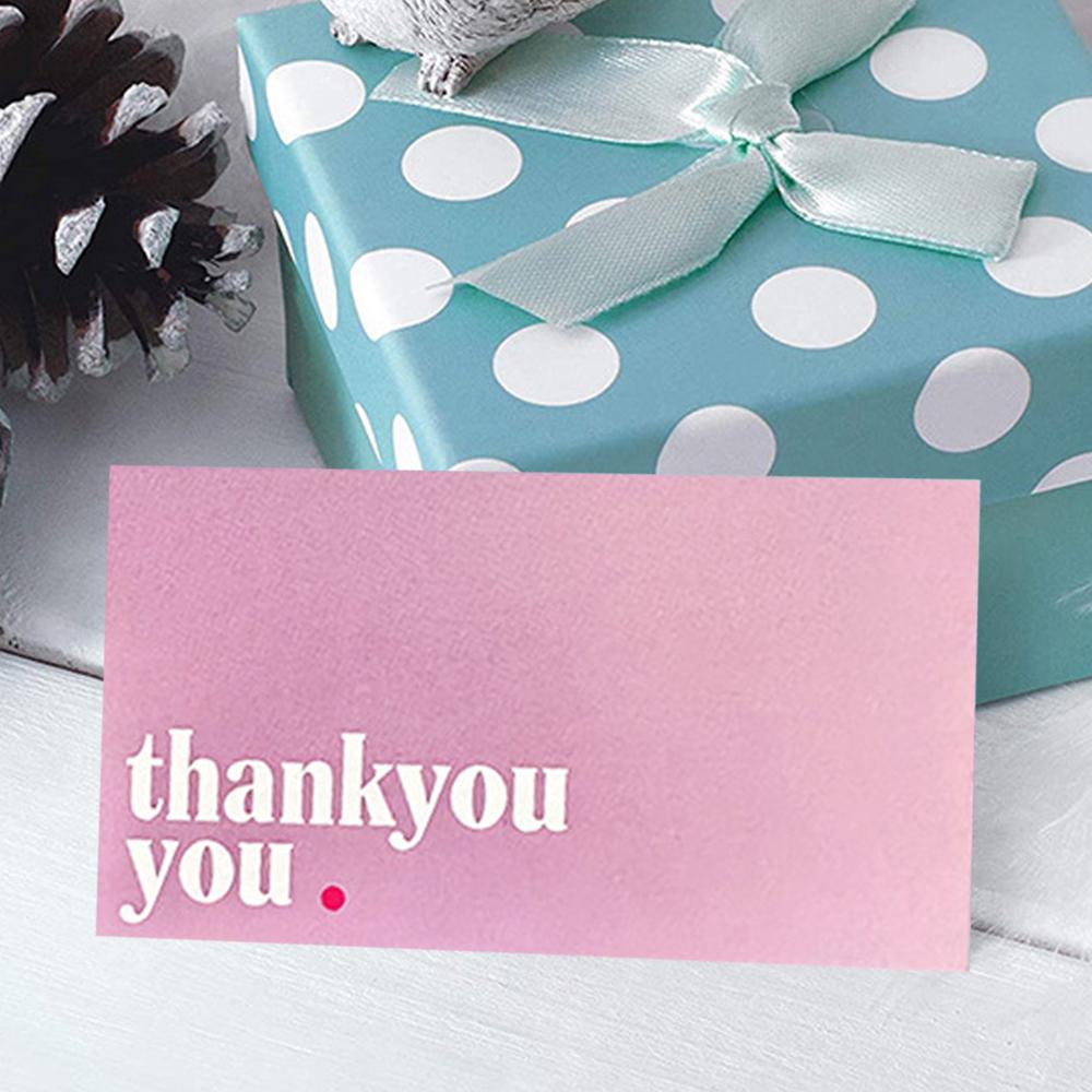 50pcs Elegant Small Business Pink Thank You Cards, Appreciation Greeting Cards for Clients, Employees, Customers