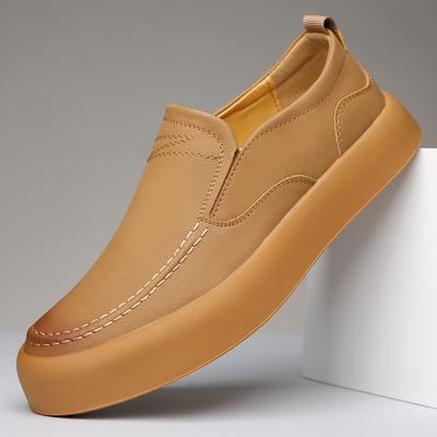 2025 Spring New Men's Comfortable and Lightweight Round Toe Board Shoes Brand Men's Retro Anti Slip Casual Leather Shoes