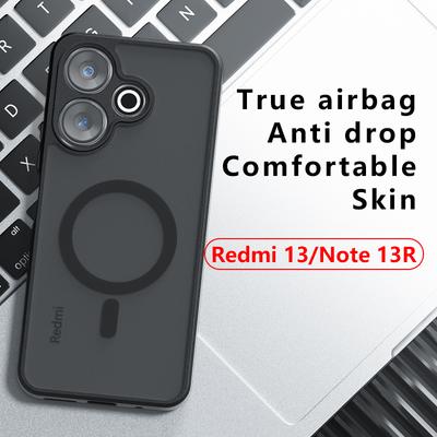 Per Redmi 13 Note 13R Poco M6 Custodia Opaca Magsafe Antiurto Angoli con Airbag Incorporati Materiale Anti-ingiallimento Copertura Morbida