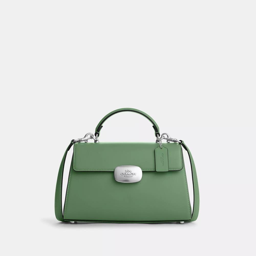 

Верхняя ручка Coach Eliza серебристо-мягко-зеленого цвета