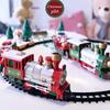 Treno di Natale Giocattoli Elettrici Decorazione Albero di Natale Treno Telaio Binari Vagoncino Ferroviario con Suono e Luce Vagoncino Regali di Natale