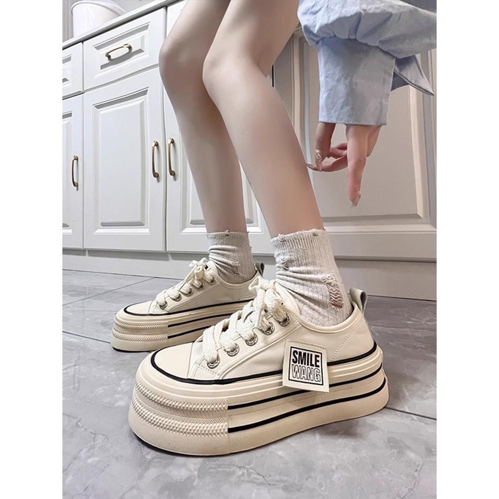 Platform canvas biscuit shoes women's shoes spring and summer new muffin versatile sports and leisure little white shoes board shoes