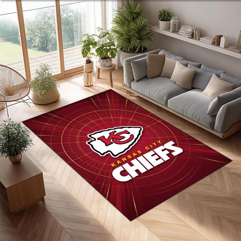 Tappeto in Velluto di Cristallo Kansas City Chiefs Morbido Anti?Tappetino Antiscivolo Comodo per Casa Soggiorno Camera da Letto Tappeto Decorativo
