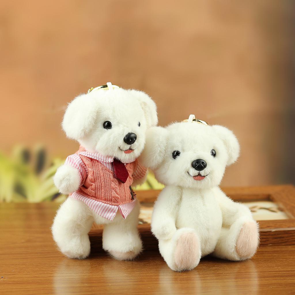 Dog Plush Keychain With Movable Joints And Soft Polyester Material For Gift And Decoration