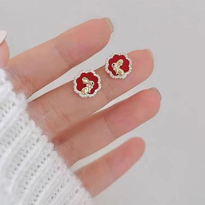 Hochwertige Rote Ohrringe für Damen Ohrringe im Originaldesign