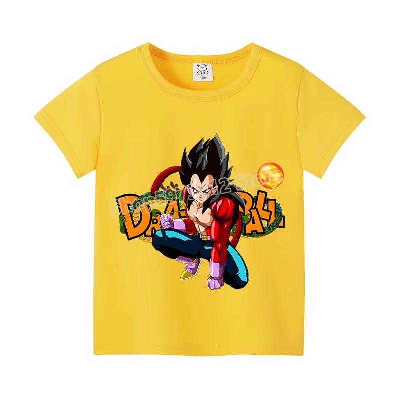 Colorful Dragon Ball Sun T-shirt: Harajuku Style Short Sleeve for Kids