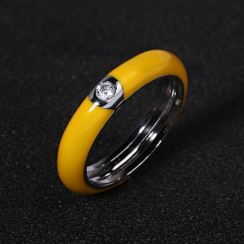 Anello in Argento 925 Creativo Retrò Smalto Colorato Anello Minimalista Fiore Femminile Per Donne Matrimonio Festa Fidanzamento Gioielli Regalo