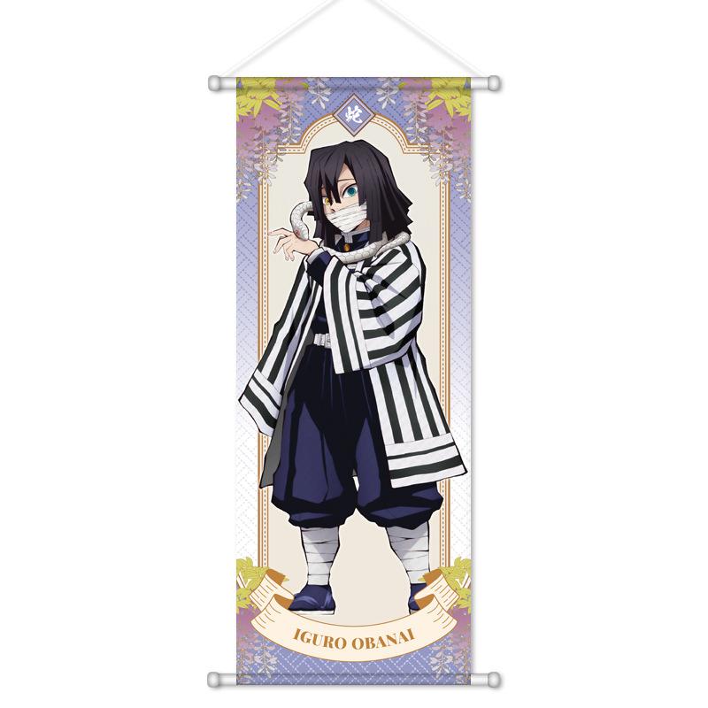 Wall Scroll Poster Tapestry Kamado Tanjiro Nezuko Kamado Giyu Tomioka Mitsuri Kanroji Anime Hanging Printing