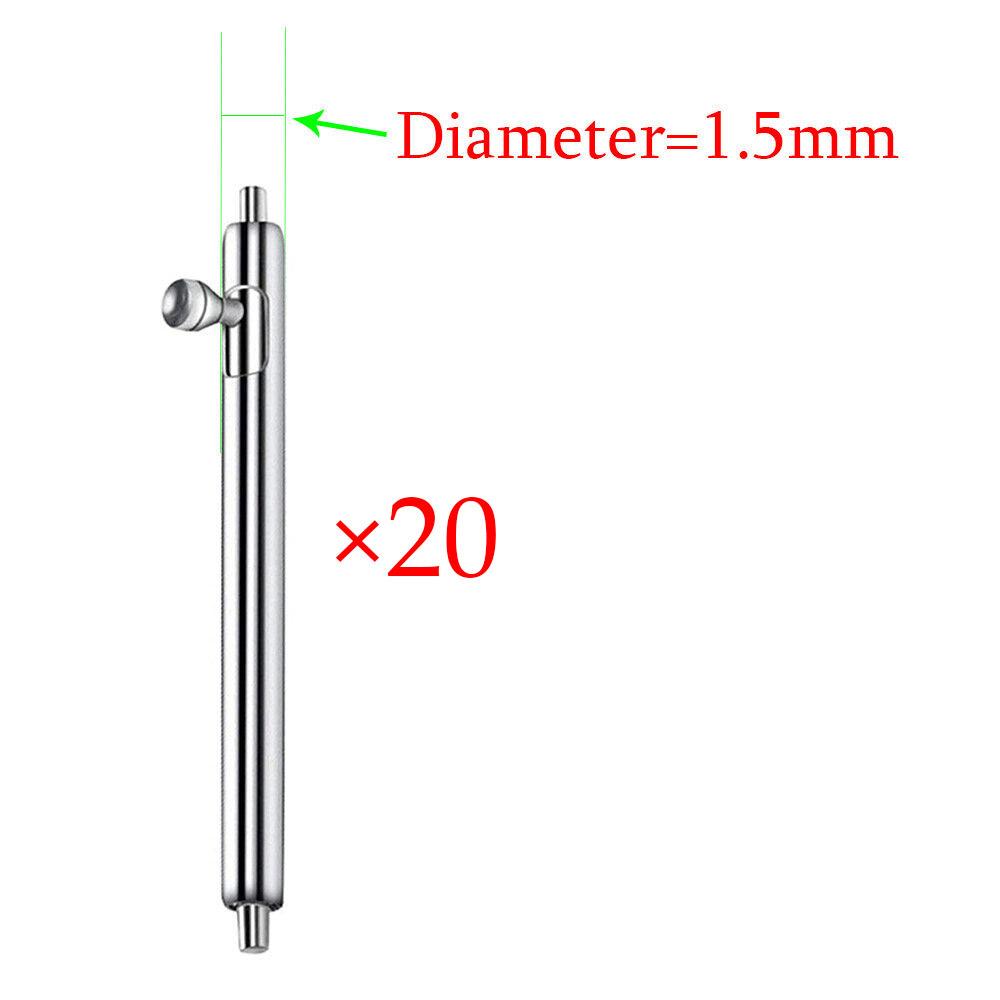 20pcs Full Stainless Steel Spring Bars 12 13 14 15 16 17 18 19 20 21 22 24mm Watch Band Strap Quick Release Link Pin 1.5mm 1.8mm