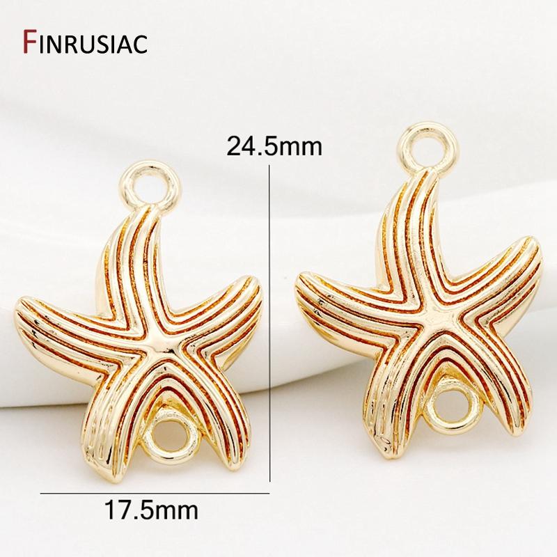 

Jewelry Making Supplies 2020 New 14K Real Gold Plated Starfish Charms Pendants DIY Bracelets Necklaces Earrings Accessories 1 pc