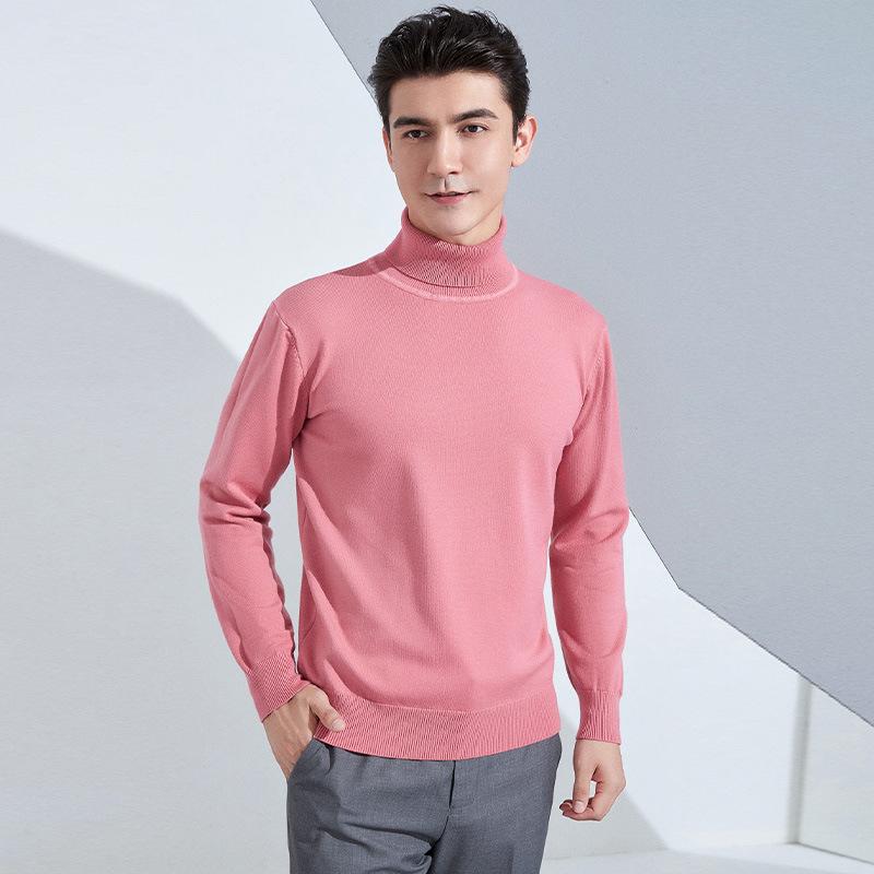 Men's High Lapel Loose Thickened Knit Sweater Casual Short Section Hedging Long-sleeved Bottoming Sweater Outer Sweater