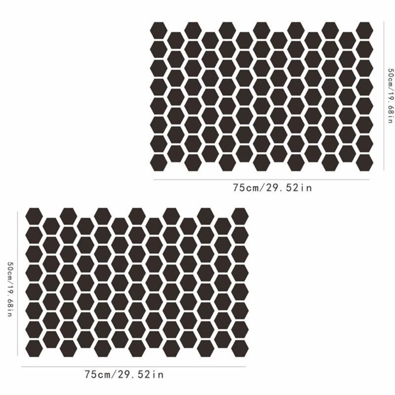 2PCS Hexagonal Car Window Stickers Honeycomb Texture Side Window Decals For Privacy And Unique Decoration