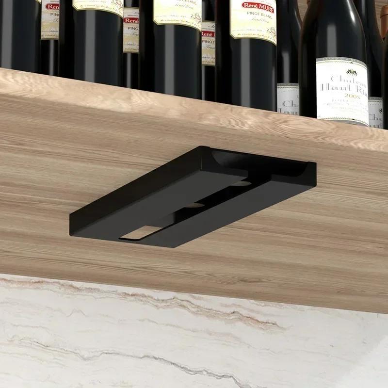 Non-drilled Bar Wine Glass Rack Cup Holder in Kitchen and Dining Room Upside-down Racks for Household Wine Glasses Organizador