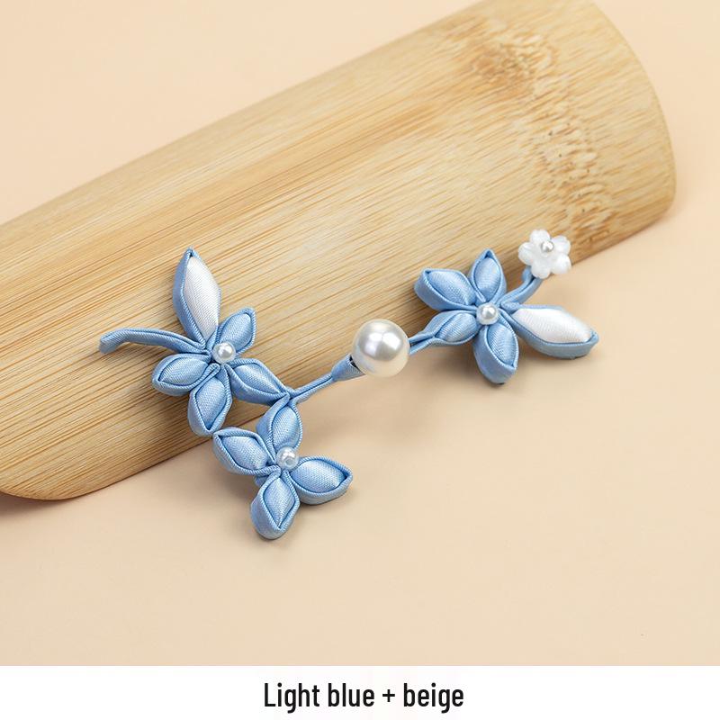 Cherry Blossom Pearl Buckle - Handmade Qipao Style Buttons for Hanfu & Tang Suit