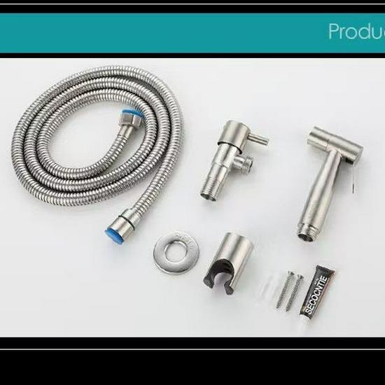 Stainless Steel Handheld Toilet Bidet Sprayer with Angle Valve Set for Home Use