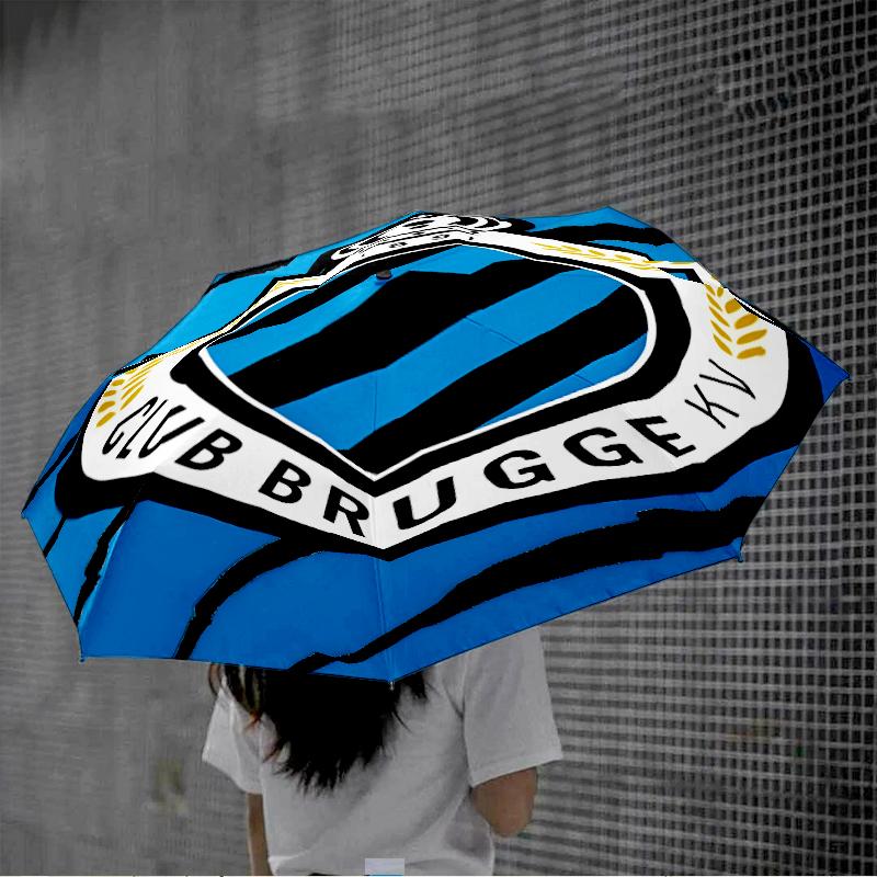 FC Brugge Crest Automatic Folding Umbrella - 8-Rib Travel Umbrella with Auto Open/Close & Portable, Gift for Christmas, Birthdays
