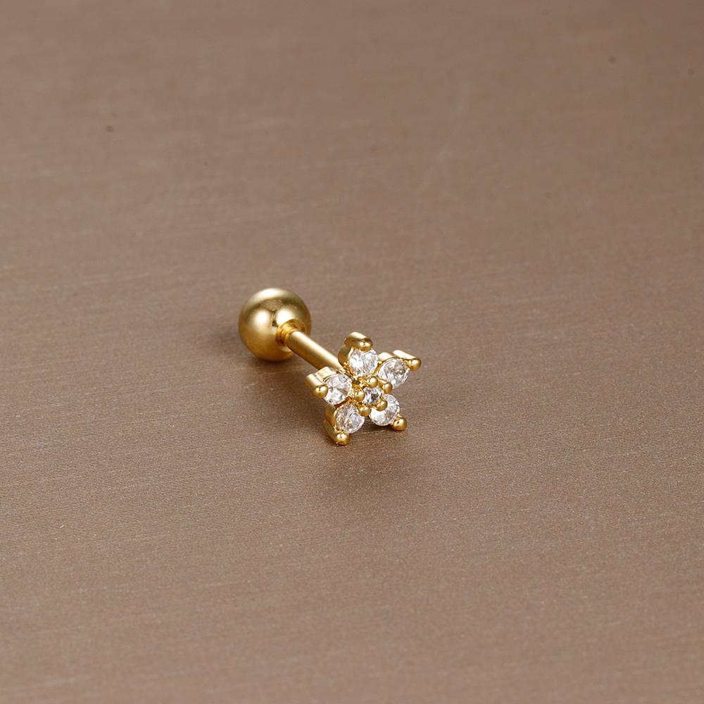 1PC 316L Stainless Steel Mini Zircon Cartilage Piercing Stud Earring For Women Girl Helix Tragus Body Zircon Statement