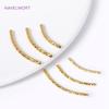 18K Gold Plated 20/25/30MM Texture Long Curved Tube Beads For DIY Bracelet Necklace Jewelry Making Accessories Wholesale