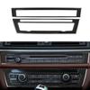 2Pcs Real Carbon Fiber Car Central Aircondition+CD Control Decoration Sticker Cover For BMW F10 5 Series 2011-2017