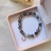 Natural black hair crystal obsidian bracelet, couple/student/girlfriend style bracelet, exquisite friendship bracelet